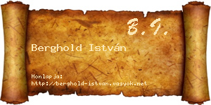Berghold István névjegykártya