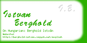 istvan berghold business card